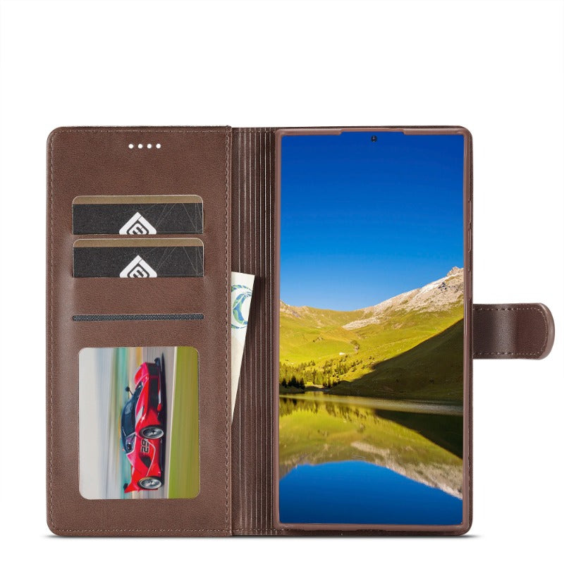 Leather Flip Wallet Card Holder Case for Samsung