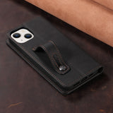 Wrist Strap Leather Flip Wallet Case for iPhone