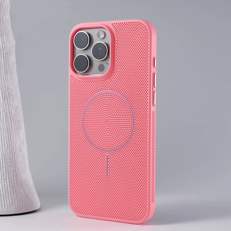 Mesh Heat Cooling  Matte Wireless Charge  Case for iPhone