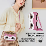 Cute Raccoon Leather Cross-Body Wallet Phone Case For IPhone