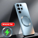 Magnetic Matte Silicone Hard Case For Samsung