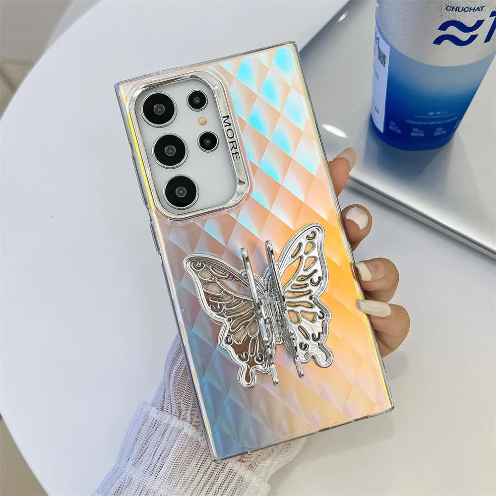 Aurora Gradient Butterfly Bracket Case for Samsung