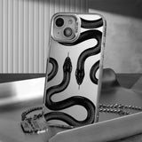 Black Snake Pattern Design Matte Hard Case For iPhone