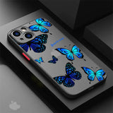 Fashion Blue/Pink Butterfly Case For iPhone