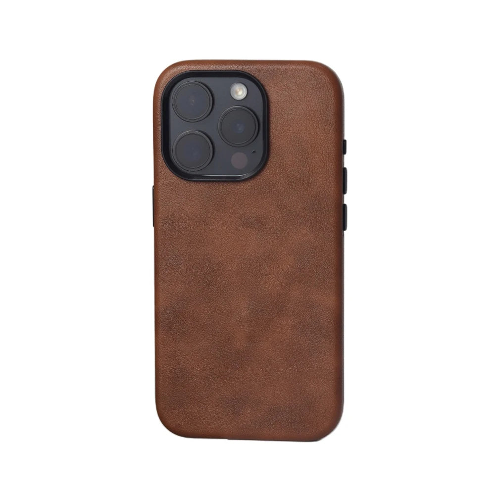 Business Retro Leather Magnetic Case For iPhone