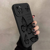 Butterfly Shockproof Matte Silicone Case For iPhone