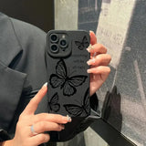 Butterfly Shockproof Matte Silicone Case For iPhone