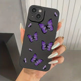 Butterfly Shockproof Matte Silicone Case For iPhone