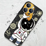 Cartoon Astronaut Lanyard Case For iPhone