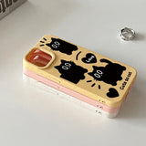 Cartoon Black Cat Phone Case For iPhone