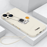 Cartoon Silicone Astronauts Soft Case For iPhone