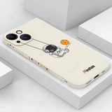 Cartoon Silicone Astronauts Soft Case For iPhone