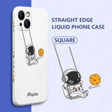 Cartoon Silicone Astronauts Soft Case For iPhone