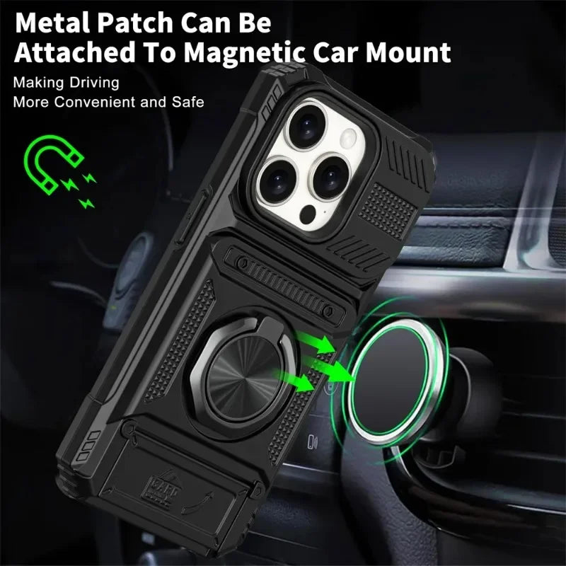 Anti-fall Shockproof Armor Case for iPhone Ring Stand Case For iPhone