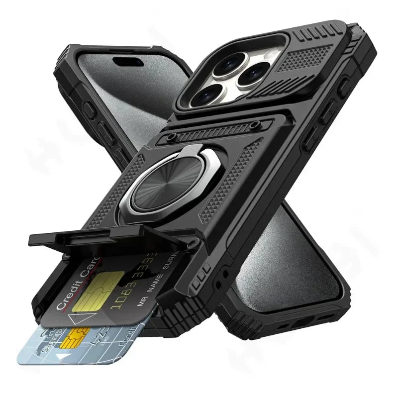 Anti-fall Shockproof Armor Case for iPhone Ring Stand Case For iPhone