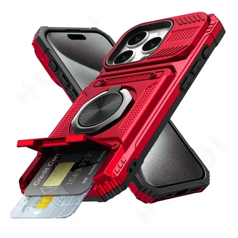 Anti-fall Shockproof Armor Case for iPhone Ring Stand Case For iPhone