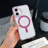 Clear Acrylic Airbags Shockproof Magnetic Colorful Case For iPhone