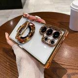 Clear Electroplated Magnetic Stand Protective Case For SamSung