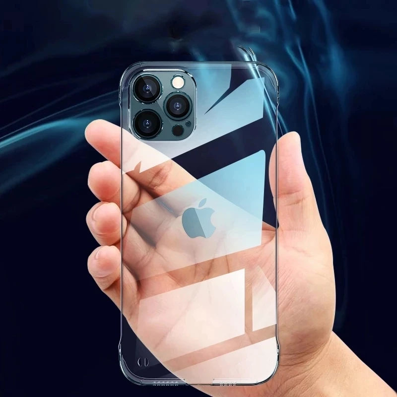 Clear Frameless Hard PC Slim Shockproof Case for iPhone