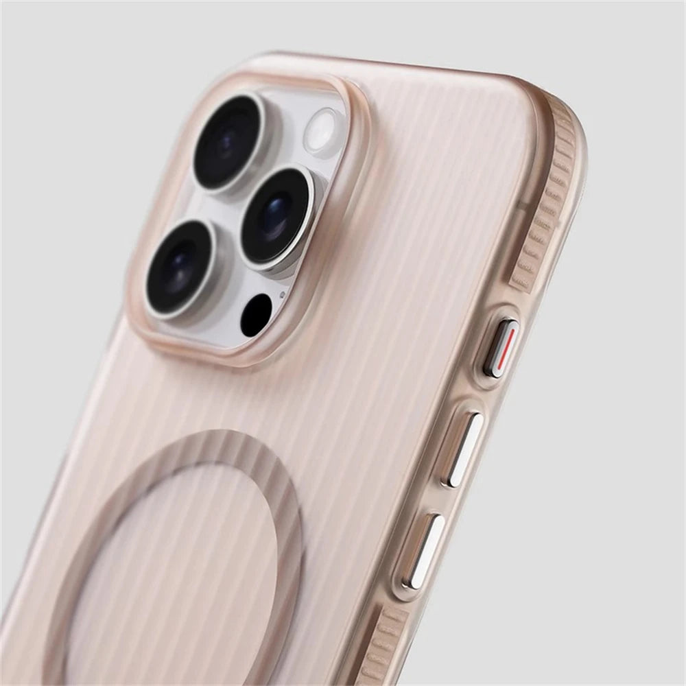 Corrugated Pattern Non-slip Magnetic Matte Case For iPhone