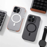 Corrugated Pattern Non-slip Magnetic Matte Case For iPhone