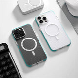 Corrugated Pattern Non-slip Magnetic Matte Case For iPhone