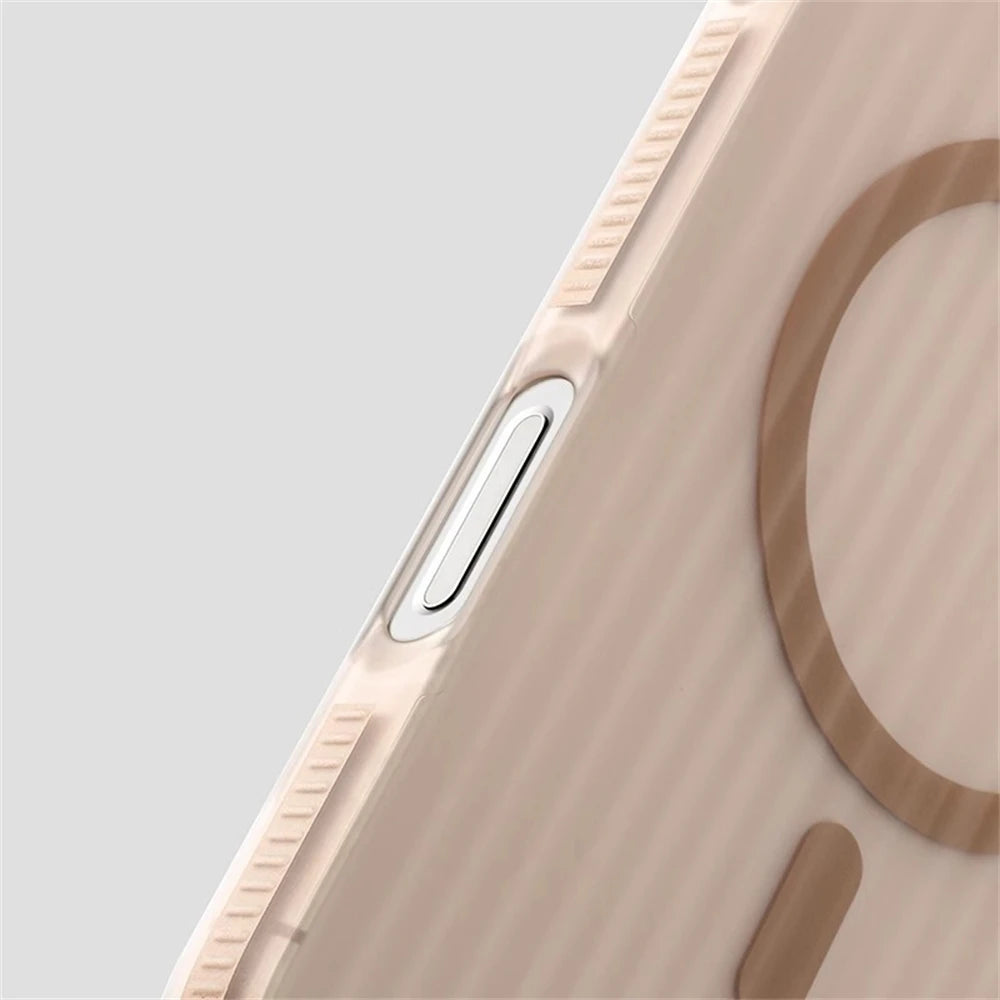 Corrugated Pattern Non-slip Magnetic Matte Case For iPhone