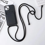 Crossboby Lanyard Rope Silicone Card Package Phone Case for IPhone