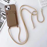 Crossboby Lanyard Rope Silicone Card Package Phone Case for IPhone