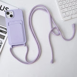 Crossboby Lanyard Rope Silicone Card Package Phone Case for IPhone