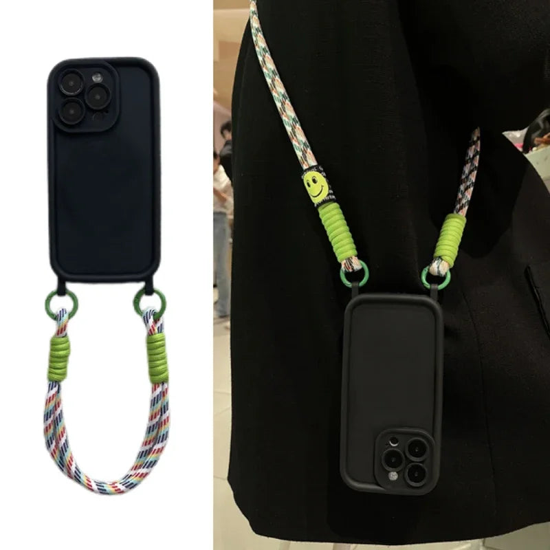 Crossbody Necklace Strap Lanyard Fall protection Phone Case For iPhone