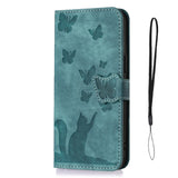 Cute Cat Butterfly  Leather Wallet Case for iPhone