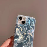 Cute Ocean Shell Pattern Aurora Phone Case For iPhone