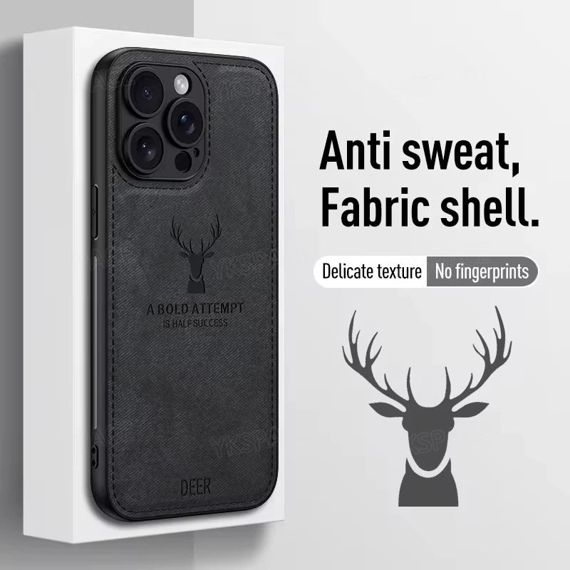 Deer Cloth Leather Len Full Protection Case for iPhone