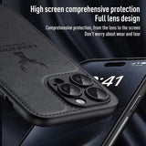 Deer Cloth Leather Len Full Protection Case for iPhone