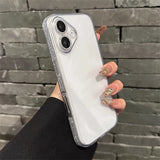 Fashion Clear Tempered Glass Hard Case For iPhone