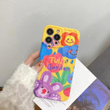 Fashion Cute Flower With Lanyard Phone Case for iPhone