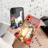 Fashion Cute Cat With Flowers Case For iPhone