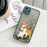 Fashion Cute Cat With Flowers Case For iPhone