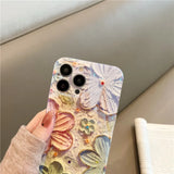 Fashion Flowers Glitter Laser Phone Case For iPhone