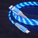 Flow Luminous Cable 3A Fast Charging Data Cord for Type C Micro iPhone