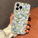 Flowers Graphic Print Clear Phone Case For iPhone