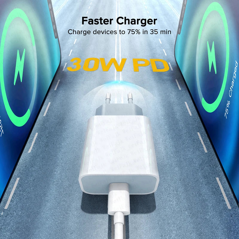 Original 30W Type C Charger With Magnetic Fast Charging Cable For iPhone