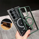 Magnetic Hidden Holder Clear Case For Samsung