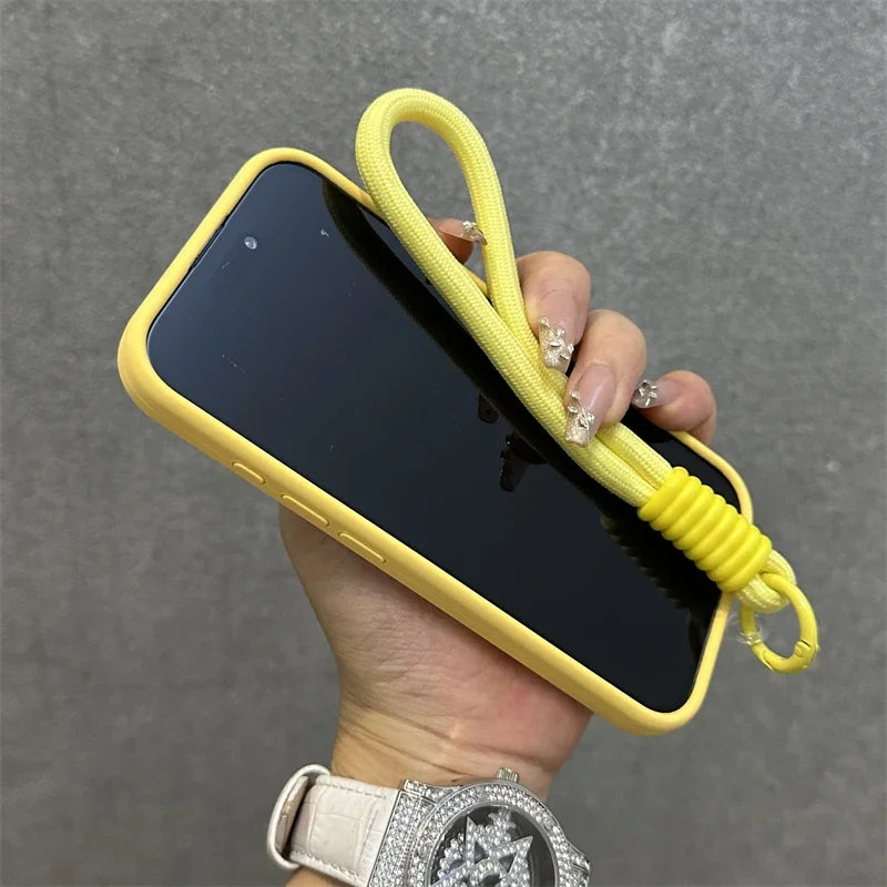 Liquid Silicone Lanyard Magnetic Case For iPhone