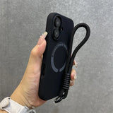 Liquid Silicone Lanyard Magnetic Case For iPhone