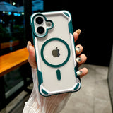 Magnetic Transparent Armor Shockproof Case For iPhone