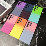 Gradient Color Silicone Magnetic Wireless Charging Case For Samsung