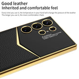 Luxury Electroplated Plain Leather Soft Silicone Shockproof Case For Samsung