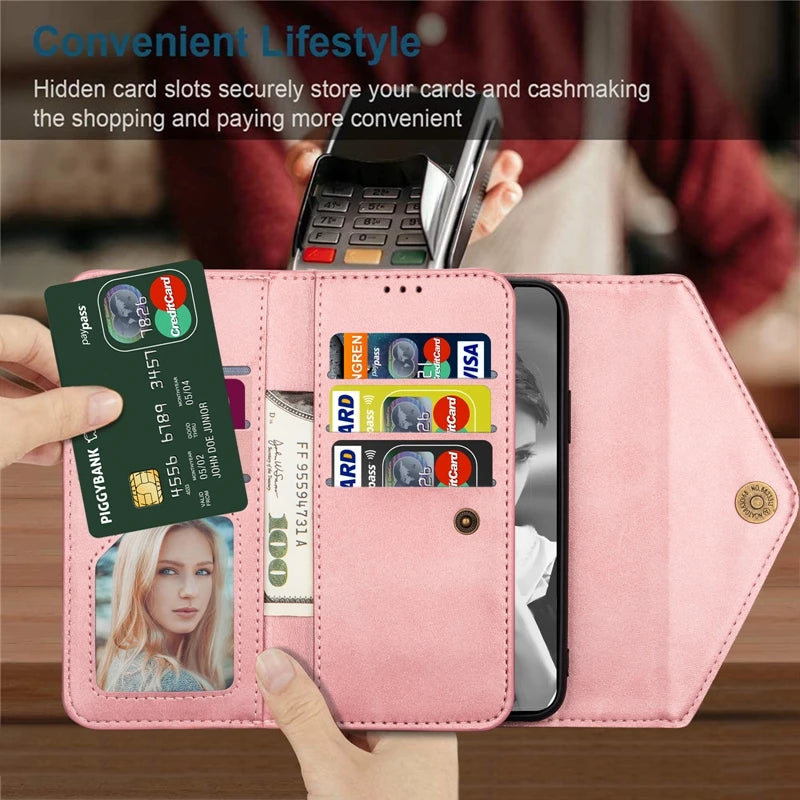 Wallet Multi Function Leather Case For iPhone